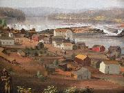 John Mix Stanley Detail from Oregon City on the Willamette River oil painting on canvas